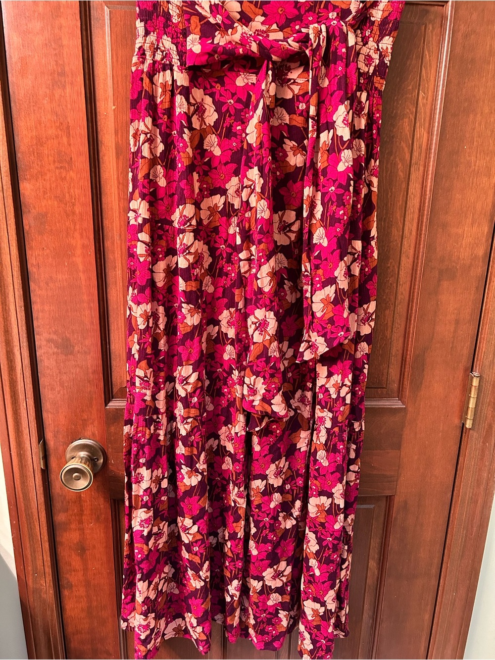 Rewash Cute Berry Floral Tie-Waist wide leg lightweight floral pants. Size S